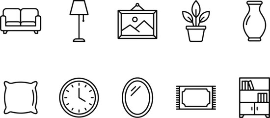 Set of line style home interior objects © MUKTARANI