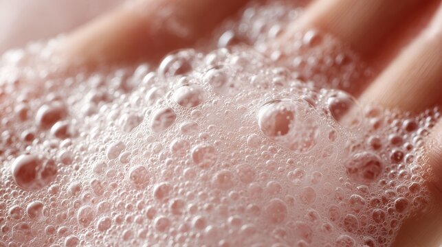 acro Cleansing Foam Texture on Skin Close Up