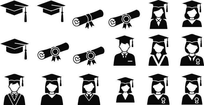 Graduation Cap Icons 2.
