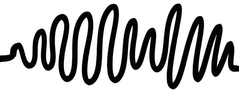 Abstract black scribble lines collection, minimalist hand drawn doodle curves