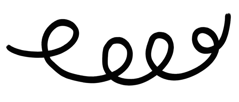 Abstract black scribble lines collection, minimalist hand drawn doodle curves