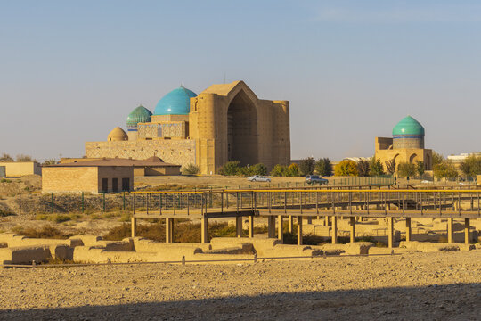 22 October 2025, Kultobe (or Kul Tobe) in Turkestan, Kazakhstan, refers to an ancient, multi-layered archaeological settlement, Complex of Khoja Ahmed Yasawi, Turkestan City, Kazakhstan