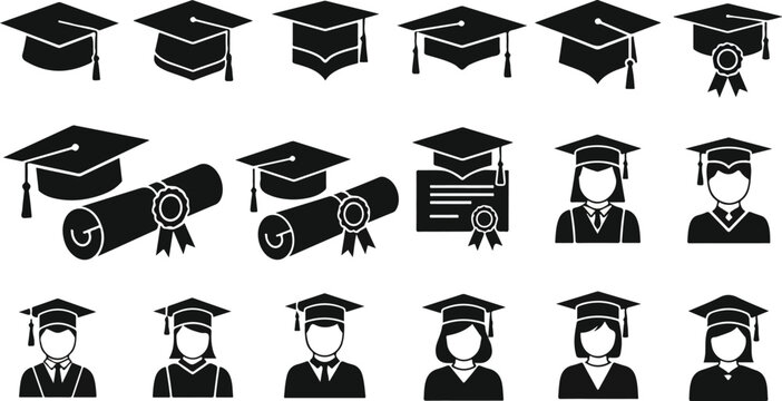 Graduation Icons and Symbols.
