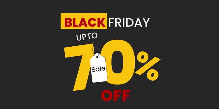 
A Black Friday sale video advertisement with up to 70 percent off discounts
