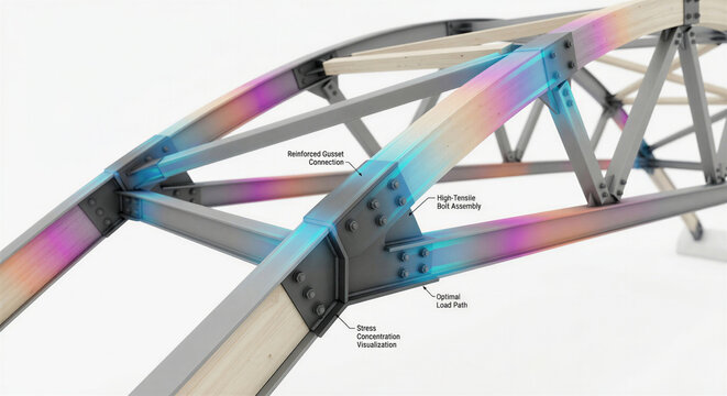 Innovative Structural Engineering Design of a Hybrid Timber and Steel Truss System