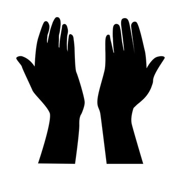 Muslim Prayer Hands Silhouette Dua Monajat to Almighty 