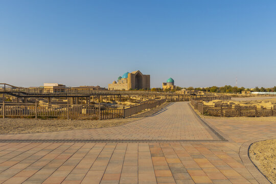 22 October 2025, Kultobe (or Kul Tobe) in Turkestan, Kazakhstan, refers to an ancient, multi-layered archaeological settlement, Complex of Khoja Ahmed Yasawi, Turkestan City, Kazakhstan
