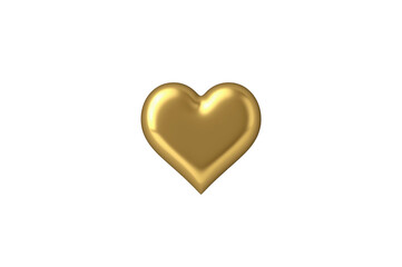 Fototapeta premium Golden 3d heart balloon creating luxury love concept