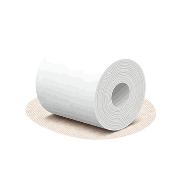 Blank white paper roll for cash register vector illustration
