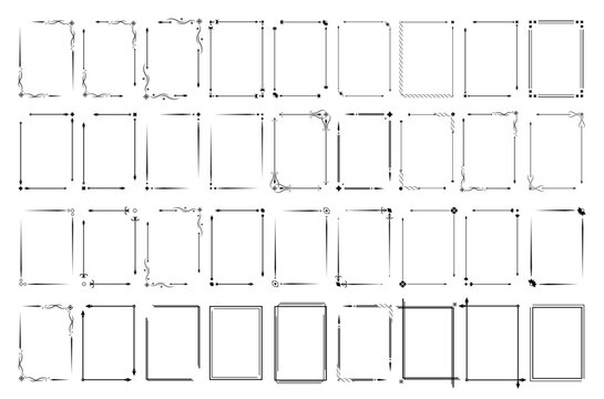 Vintage decorative lines. Frame border ornament text dividers. Line border separators Vintage dividers Elegant baroque label. Vector