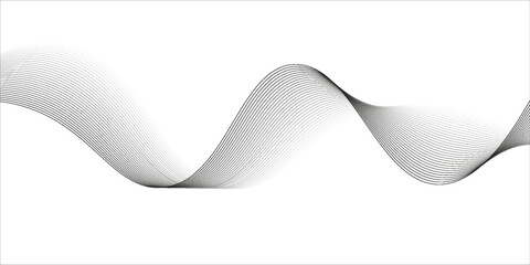 Fototapeta premium Abstract vector background with black wavy lines. EPS10