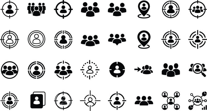 Audience targeting, customer segmentation, user selection and marketing icon collection