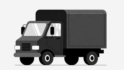 Obraz premium Large Box Truck Illustration, Cargo Transport Vehicle for Freight Logistics