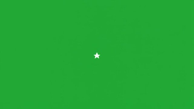 Minimalist Vector Graphic of a Flat White Star Icon Centered on a Solid Bright Green Background, Ideal for User Interface Elements and Modern Digital Design Projects