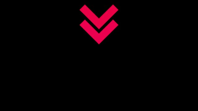 Minimalist red downward arrow animation loop, digital ui interface for navigation and scrolling pointer
