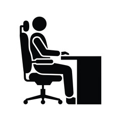 Fototapeta premium Ergonomic Office Chair Comfortable Seating Furniture Vector Icon