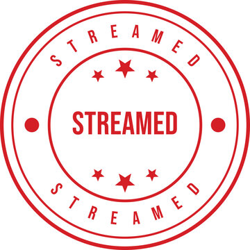 A clear red circular stamp prominently displaying the word STREAMED, indicating live online delivery