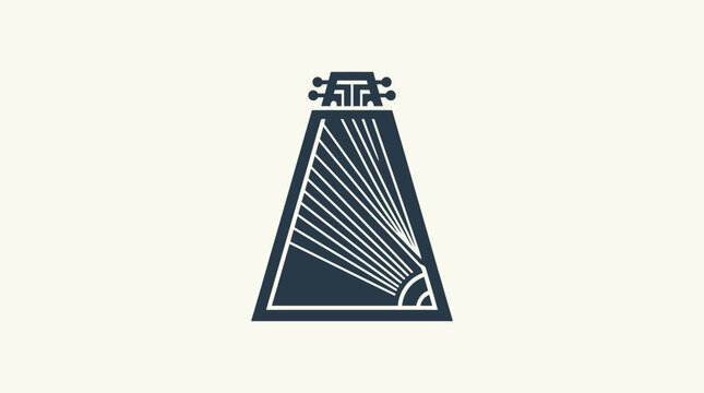 Stylized Harp or Zither String Instrument Icon in Dark Color on Isolated Light Background