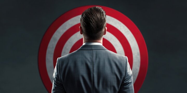 Business executive with a target on his back 
