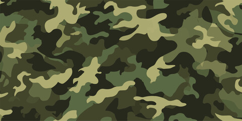 military camouflage print seamless vector pattern. green background .modern © amir