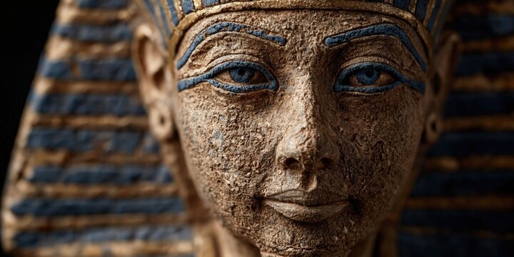 egyptian Pharoah statue on sarcophagus 