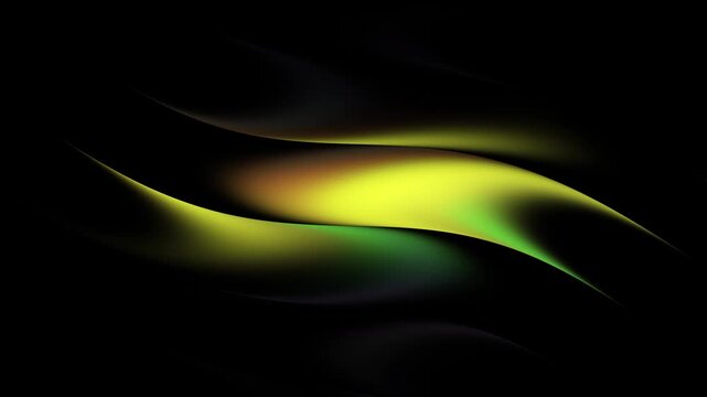 Gradient waves in 4K resolution a combination of deep black and rich yellow