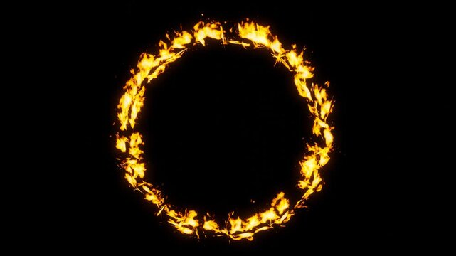 Vibrant fire forms perfect circular ring