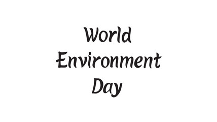 Obraz premium Typography text World Environment Day in playful vintage hand-lettered style for eco awareness posters
