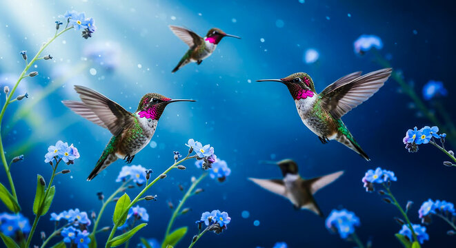 hummingbird in flight