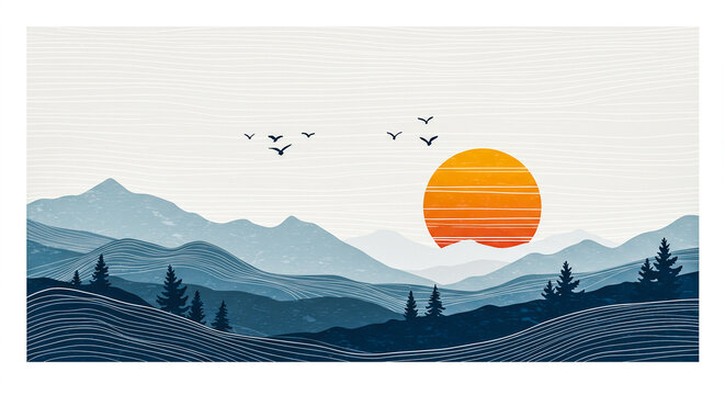 vector illustration of mountain landscape