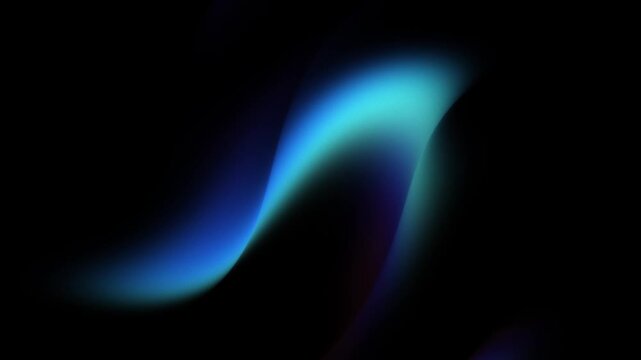 Smooth abstract wave in 4K gradient from blue to purple on a black background