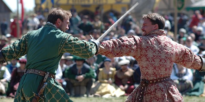 People enjoying the renaissance festival - modern people dressing as though from historic europe