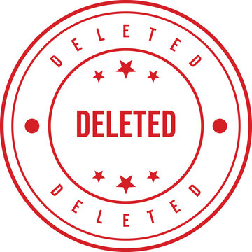 Red circular stamp with the word DELETED clearly marking an item as removed or erased