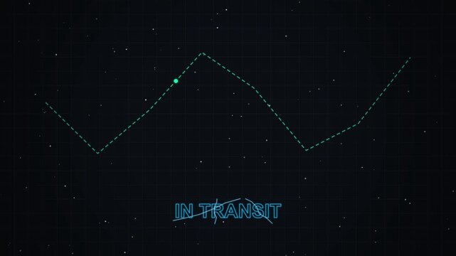 Digital interface displaying a moving green line graph on a dark grid
