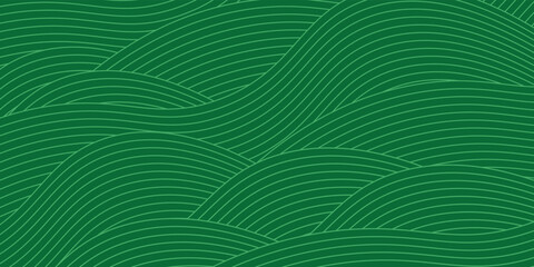 Seamless green vineyard pattern with organic wavy lines of grape fields. Eco‑friendly farm texture, abstract striped landscape, natural agriculture background, botanical vector design for rustic decor © Bunga