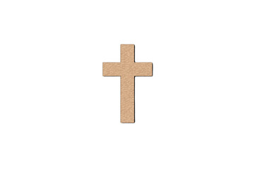 Fototapeta premium Wooden christian cross isolated on a transparent background