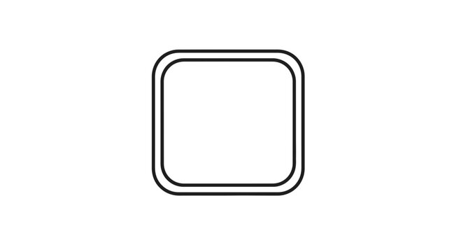 Rounded Square Icon, Blank Button, UI Element, Simple Geometric Shape, Outline Symbol