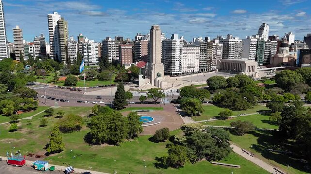 National flag memorial in rosario argentina aerial view