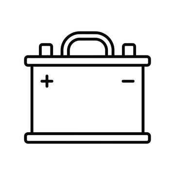 Car battery outline icon clean automotive energy vector illustration