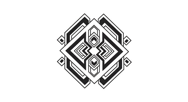 Black and white of interconnected gears forming a circular pattern circle