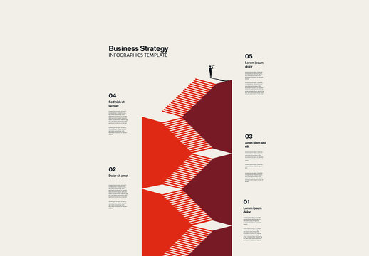 Business Strategy Timeline Staircase Infographic Template