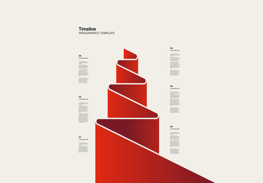 Minimalist Timeline Vertical Zig Zag Infographic Template