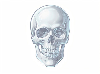 Obraz premium A skull on a white background, useful for various themes and designs