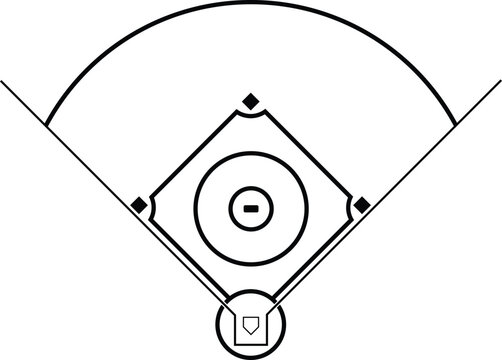 Overhead view of a baseball diamond a simplified illustration of america's pastime