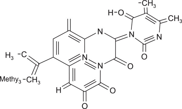 Chemical structure of riboflavin (vitamin b2