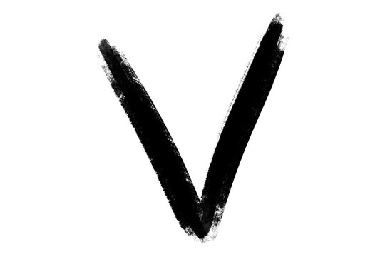 Handwritten brush letter v