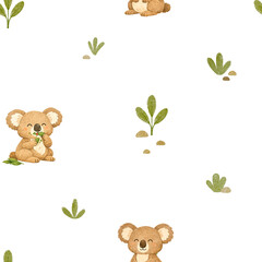Fototapeta premium Australian animals seamless pattern design. Repeat pattern