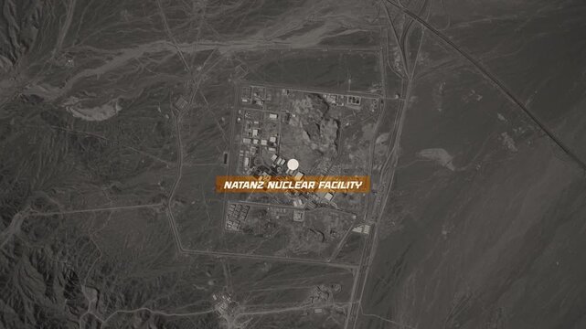 Natanz Nuclear Facility, Iran Map Animation. Natanz Uranium Enrichment Site Location Map, Iran Nuclear Infrastructure &ndash; Vox Style Map Animation in 4K

