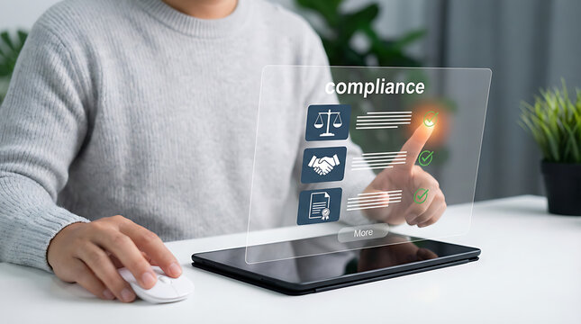 Digital Compliance Management System with Regulatory Checklist on Tablet