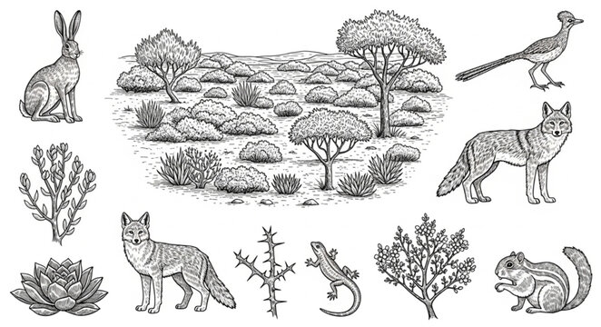 Collection of various wild animals.